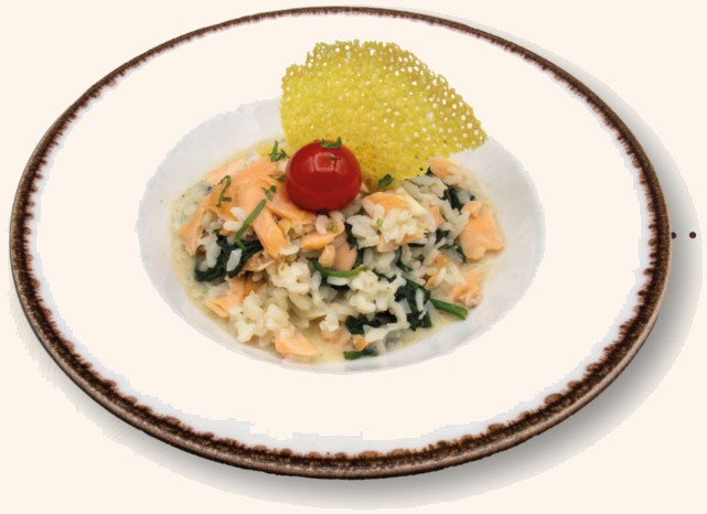 Risotto con Salmone e Spinaci